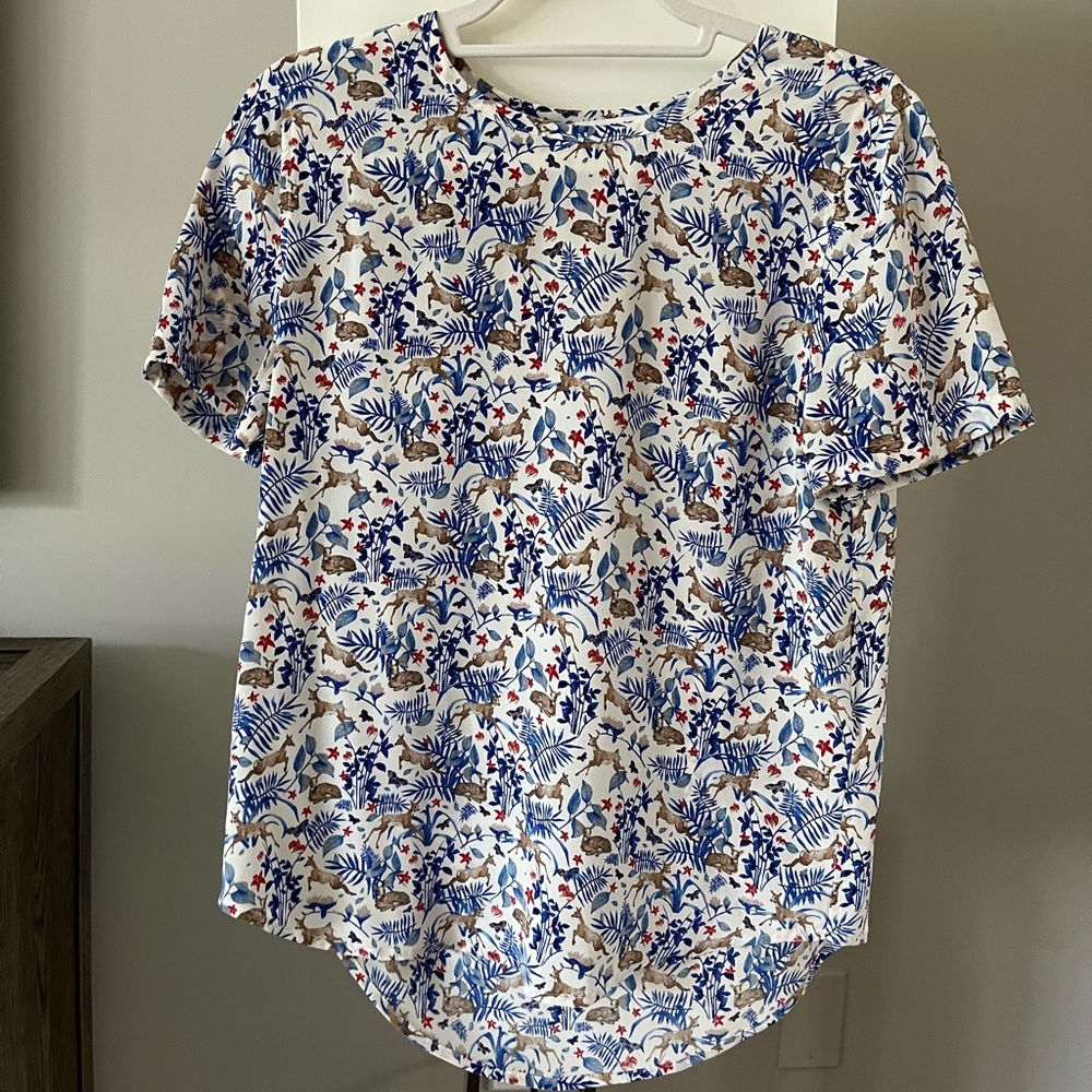 Equipment silk t-shirt. Deer / Forrest print